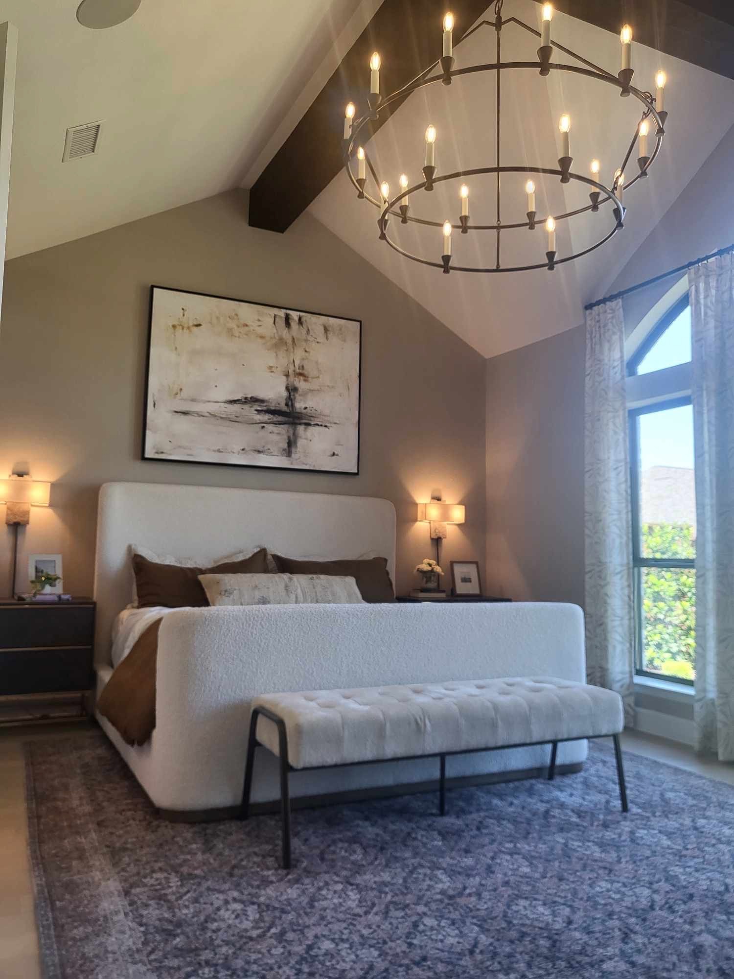 Staged master bedroom